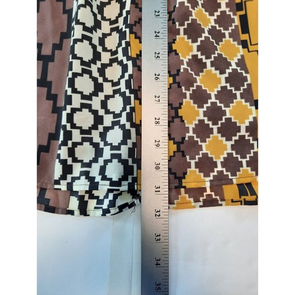 Torrid womens strapless halter short mini dress gold brown geo lined size 26 - Picture 5 of 13